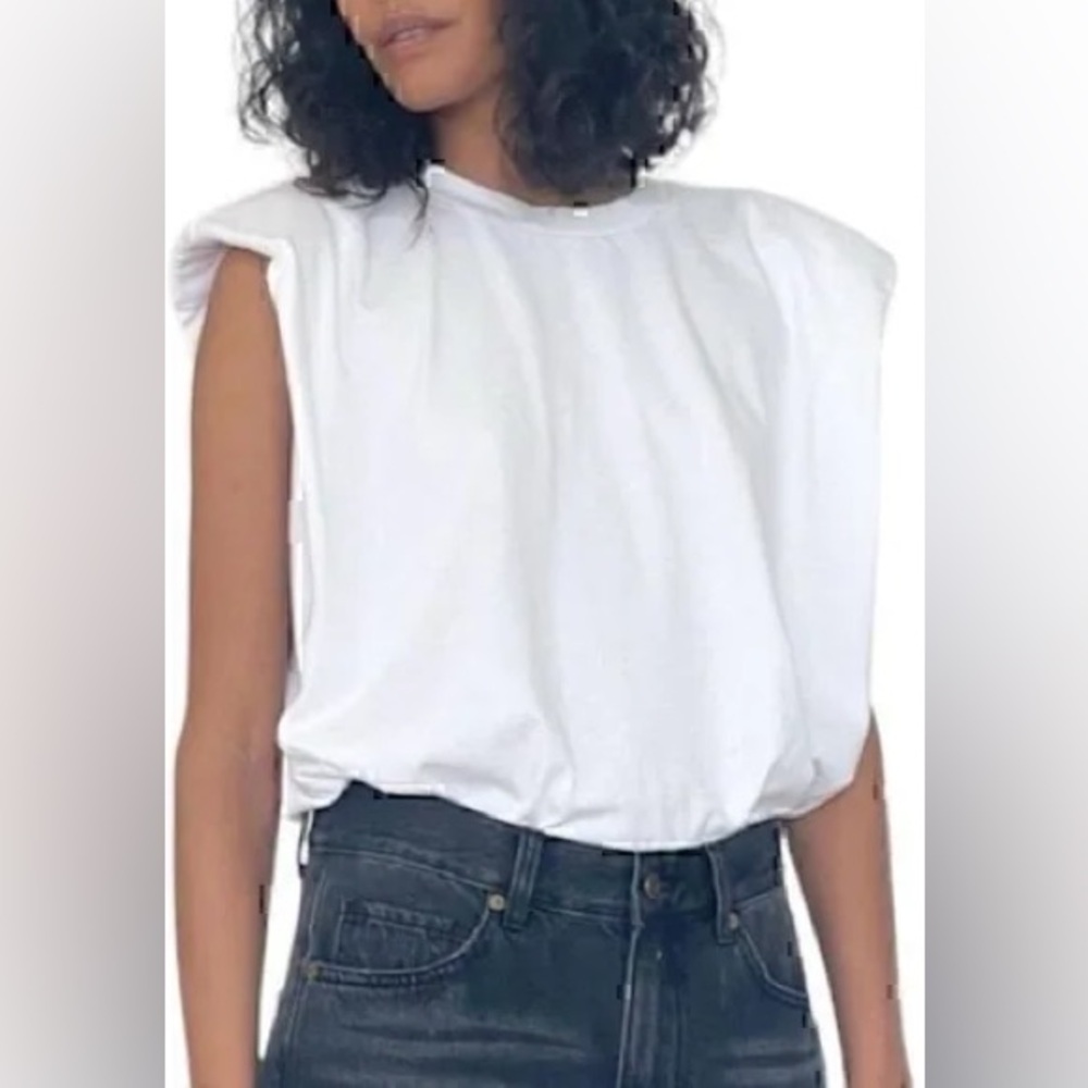 Sandrine rose shoulder pad shirt